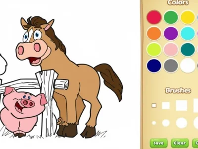 Juego Animales de granja para colorear para niños en línea