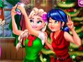 Juego Selfie de Ladybug y Elsa en Navidad en línea