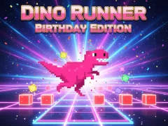 Juego Edición de cumpleaños de Dino Runner en línea