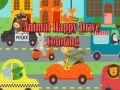 Juego Coloración de conducción feliz de animales en línea