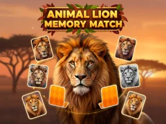 Juego Partido de memoria de león animal en línea
