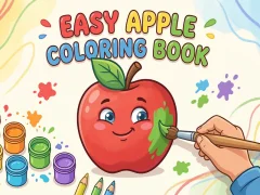 Juego Libro para colorear de manzana fácil en línea