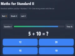 Juego Matemáticas para el estándar II en línea