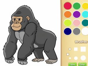Juego Libro para colorear de gorila para niños en línea