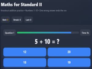 Juego Matemáticas para el estándar II en línea