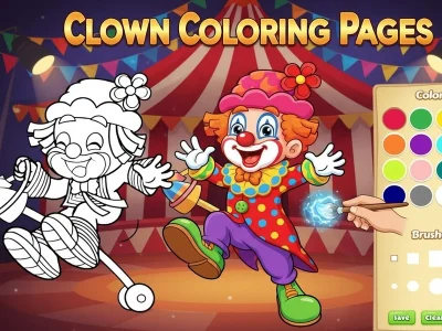 Juego Dibujos para colorear de payaso en línea