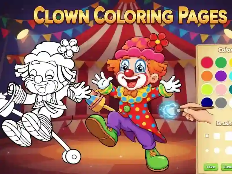 Juego Dibujos para colorear de payaso en línea