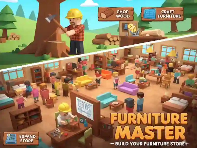 Juego Furniture Master: construye tu tienda de muebles en línea