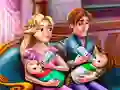 Juego Día Familiar de las Gemelas Rapunzel en línea Juego Día Familiar de las Gemelas Rapunzel en línea
