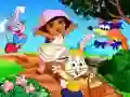 Juego Dora Feliz Pascua. Encuentra las diferencias en línea