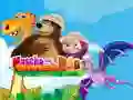 Juego Masha y el Oso: Dinosaurio en línea