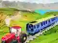 Juego Tractor encadenado remolcando tren en línea