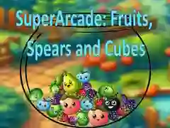 Juego SuperArcade: Frutas, Lanzas y Cubos en línea