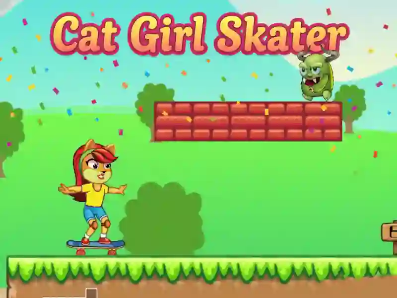 Juego Patinadora chica gato en línea