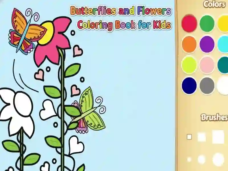 Juego Libro para colorear de mariposas y flores para niños en línea Juego Libro para colorear de mariposas y flores para niños en línea