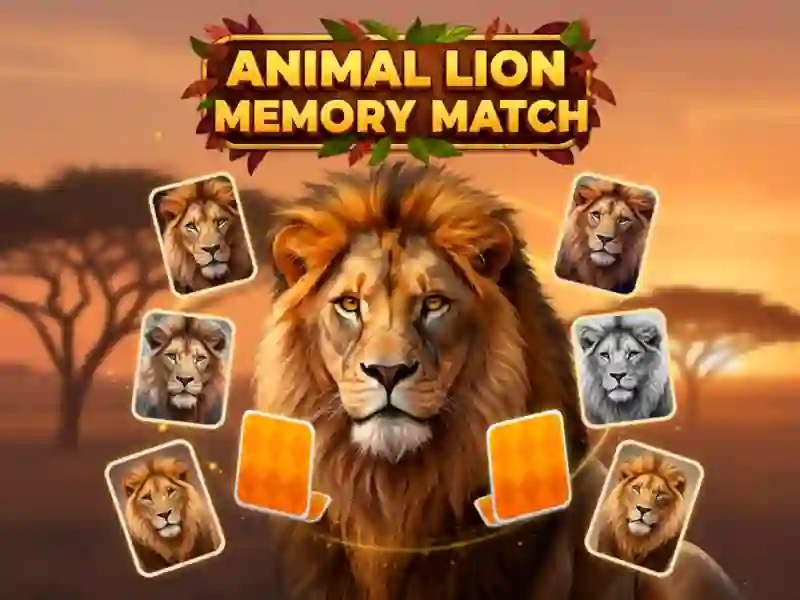 Juego Partido de memoria de león animal en línea