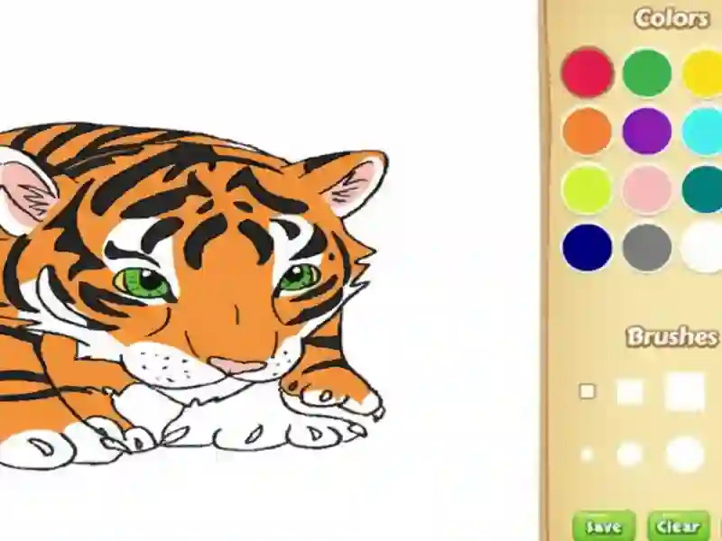 Juego Libro para colorear del tigre del bebé en línea