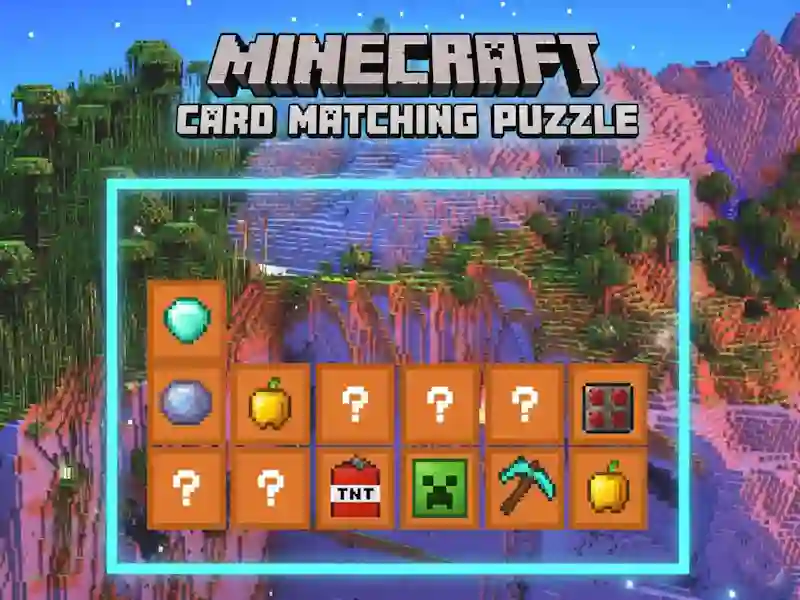 Juego Rompecabezas de combinación de cartas de Minecraft en línea