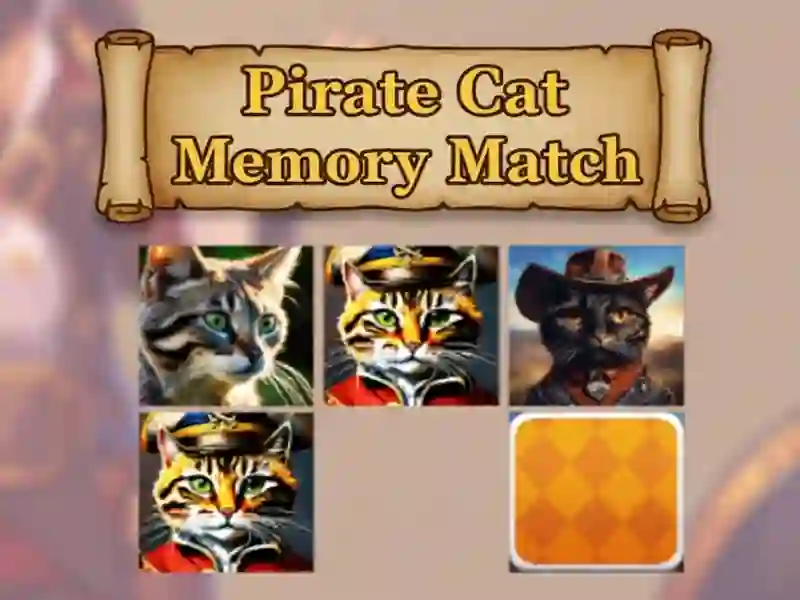 Juego Partido de memoria del gato pirata en línea