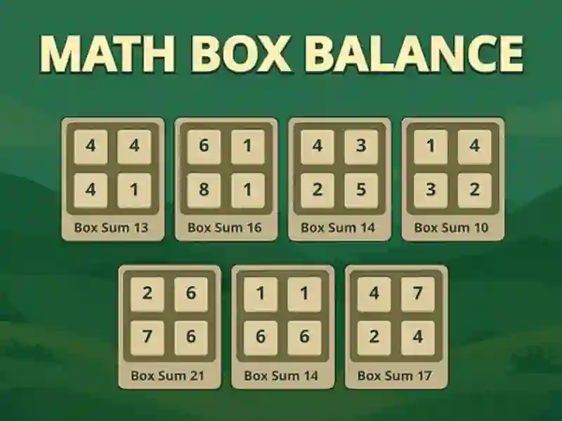Juego Balance de caja matemática en línea Juego Balance de caja matemática en línea