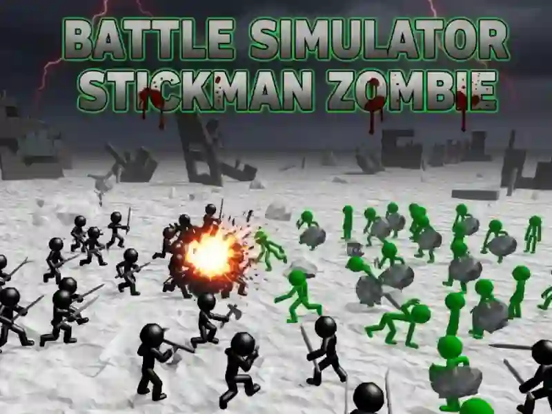 Juego Simulador de batalla Stickman Zombi en línea