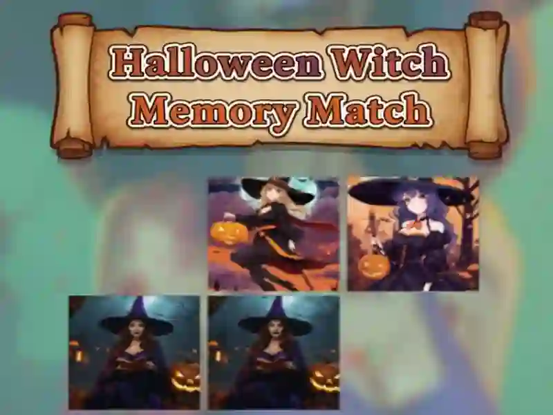 Juego Partido de memoria de bruja de Halloween en línea