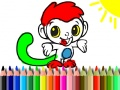 Juego Regreso a la escuela: Coloración de monos en línea