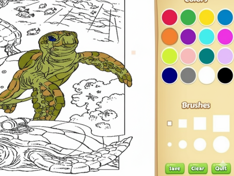 Juego Libro para colorear de animales de mar en línea