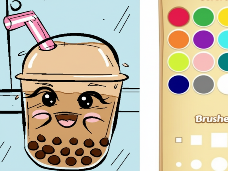 Juego Libro para colorear de té de boba para niños en línea