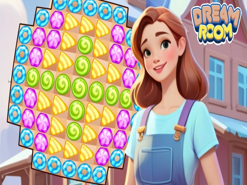 Juego Match-3: sala de ensueño en línea