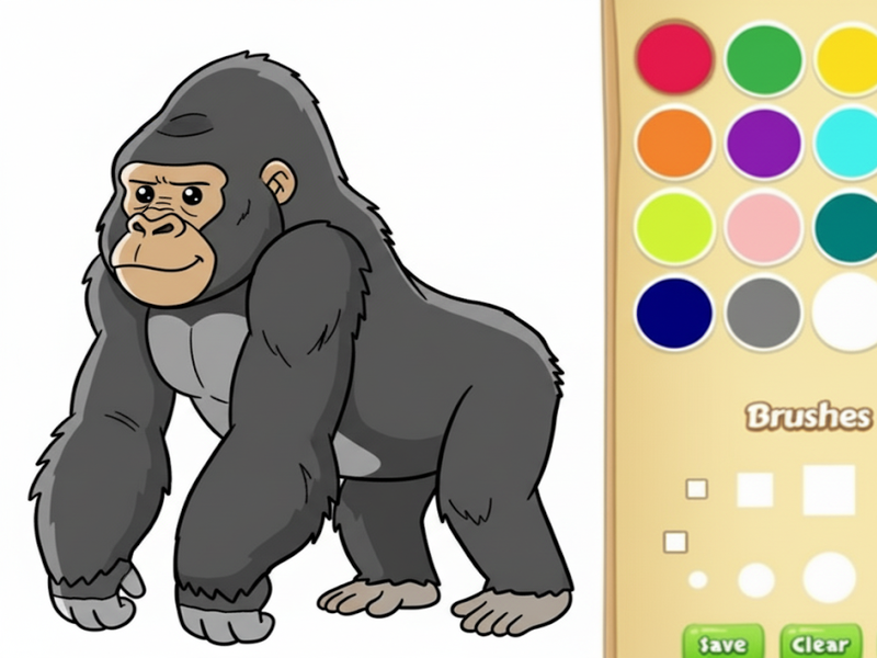 Juego Libro para colorear de gorila para niños en línea